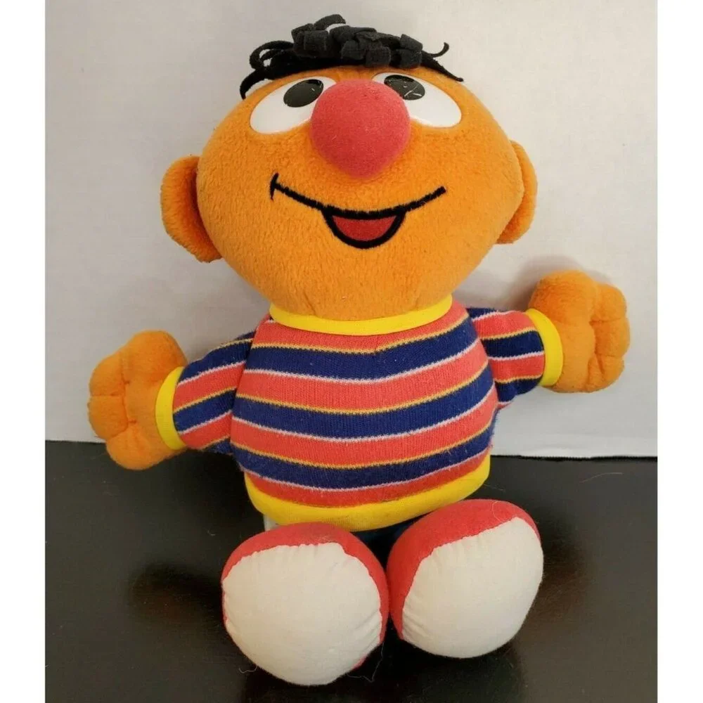 Sesame Street Ernie Plush - 10 Inch- Soft - Burt and Ernie- Cuddly -Vintage 2002